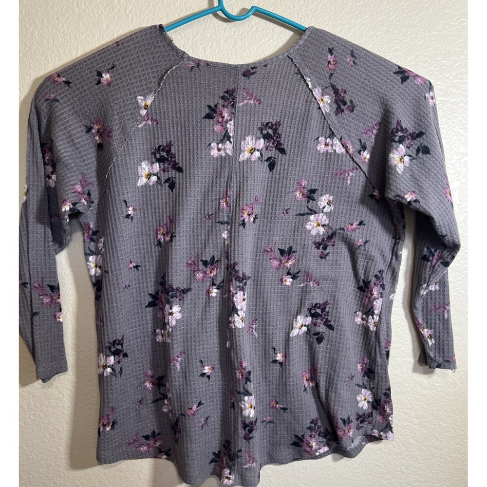 Women's Plus Torrid Waffle Knit Floral Thermal Stretch‎ Top Shirt Size 3